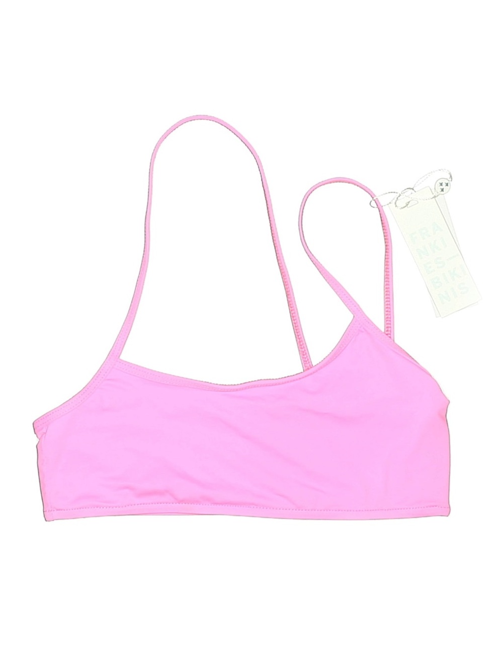 Frankies Bikinis Oliver One Shoulder Bikini Top XS NWT Pink Punch Swim - Picture 2 of 5